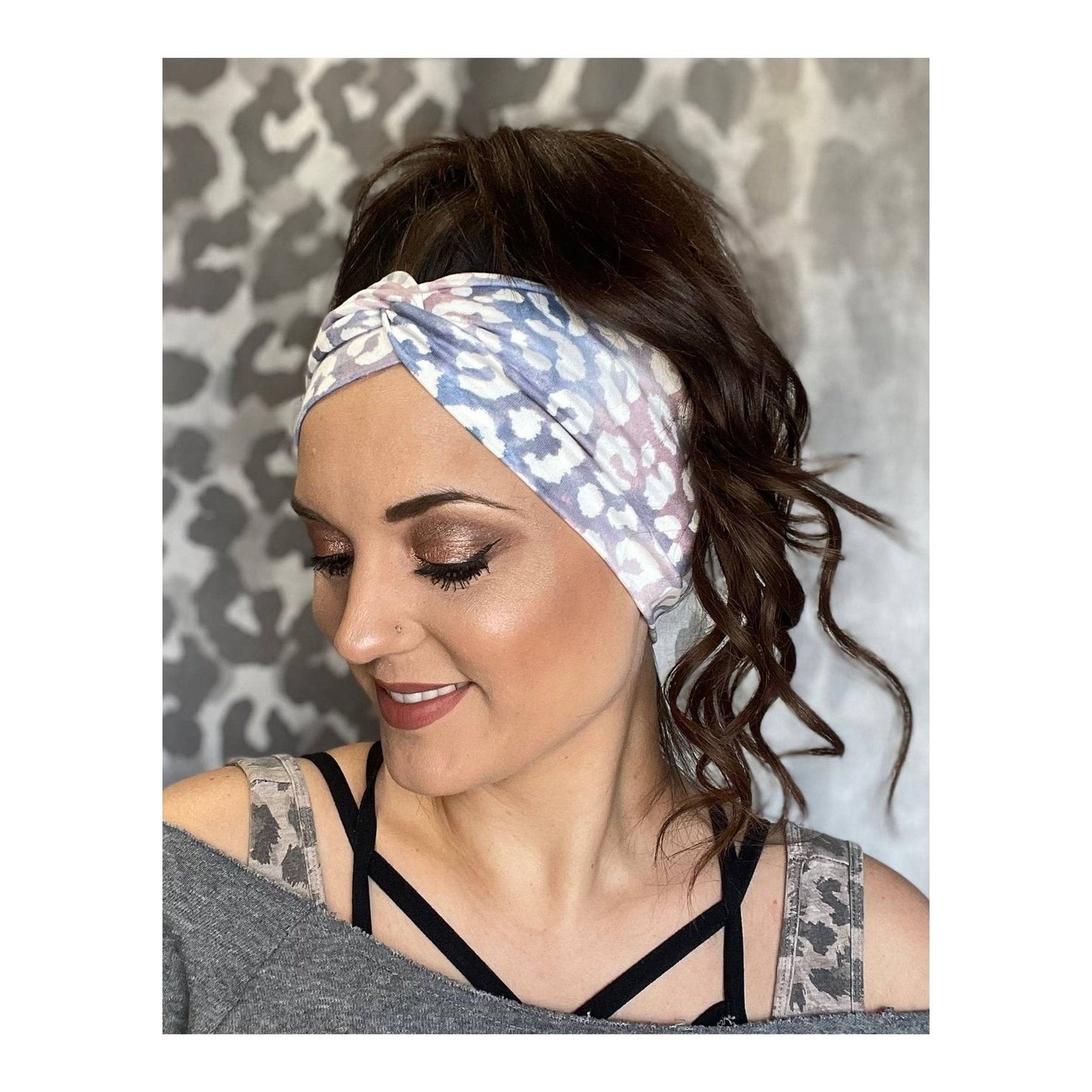 Women's Wide Headband | Cotton Candy Leopard