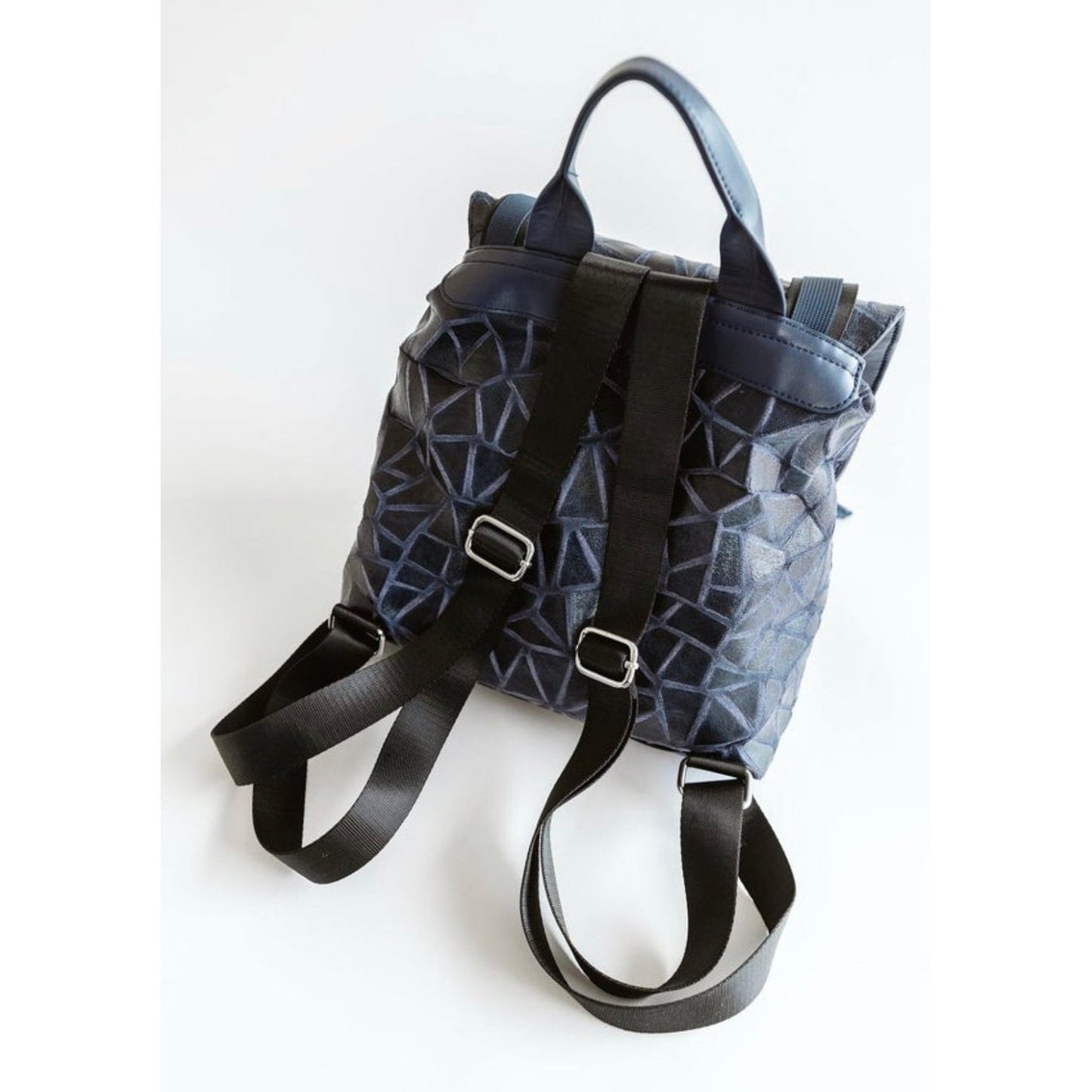 On the Fly Backpack Purse | Navy Geo
