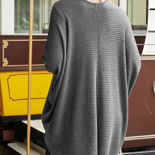 waffle knit cardigan