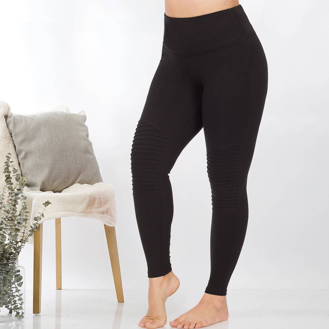 SI-21758 Tummy Control Shaping Moto Leggings