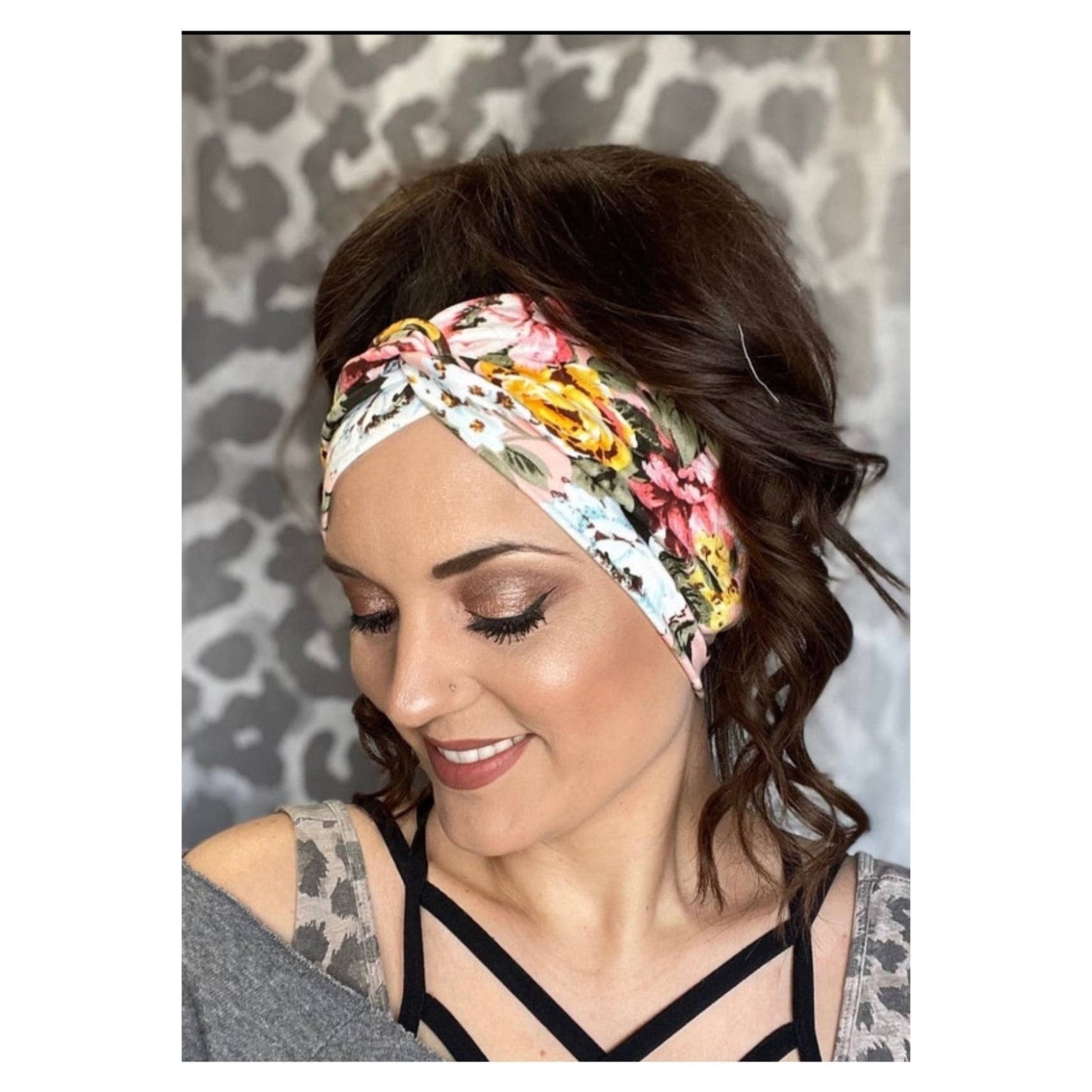 Women's Wide Headband | Pink Floral