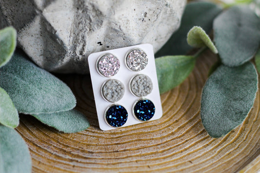 Overcast Druzy Triple Earring Set