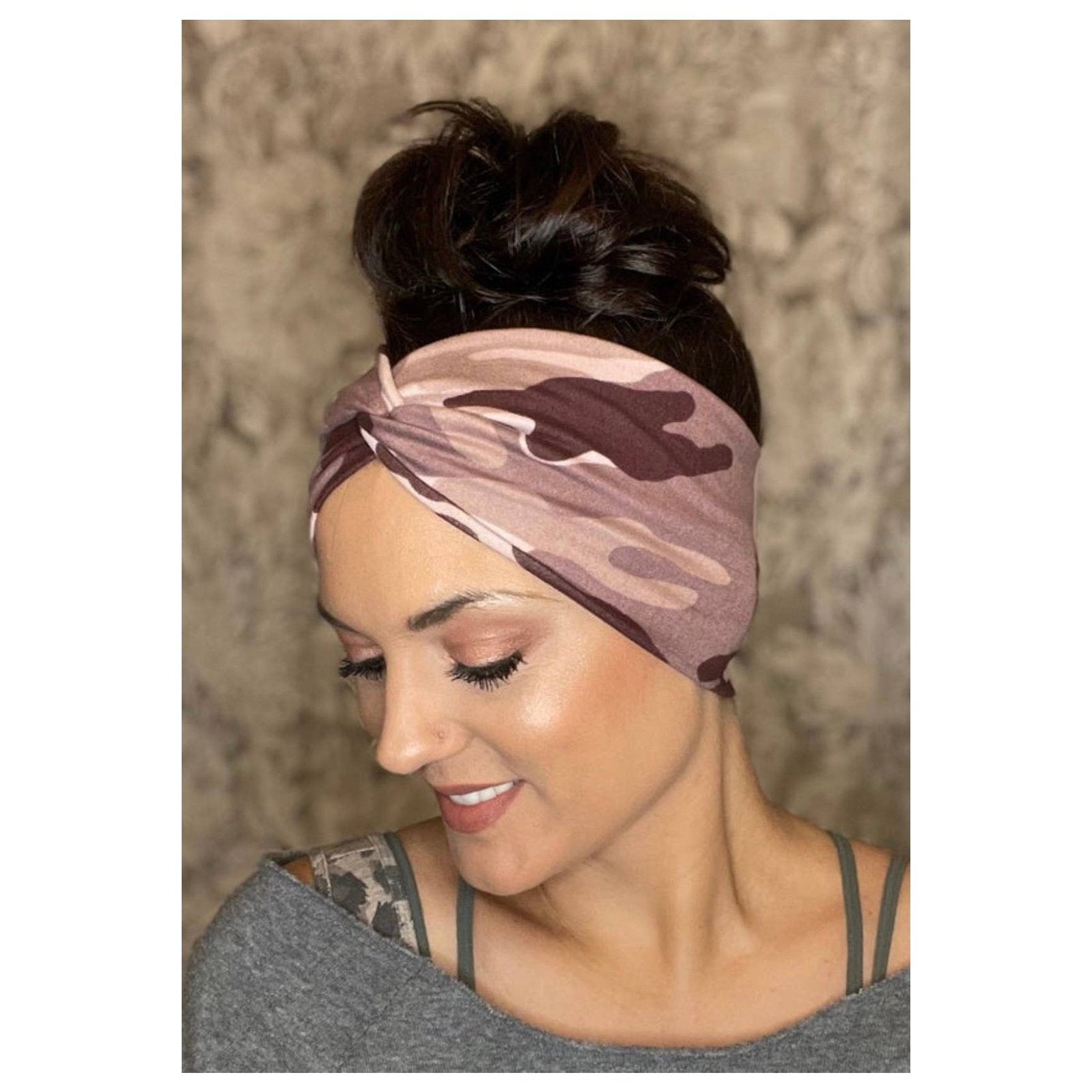 Women's Wide Headband | Mauve Camo