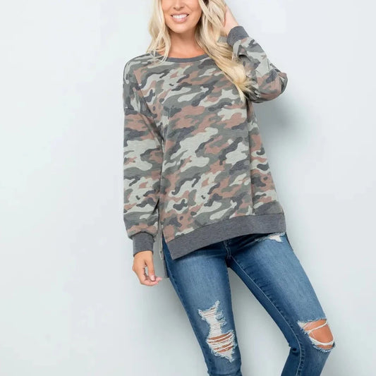 Long sleeve camo top