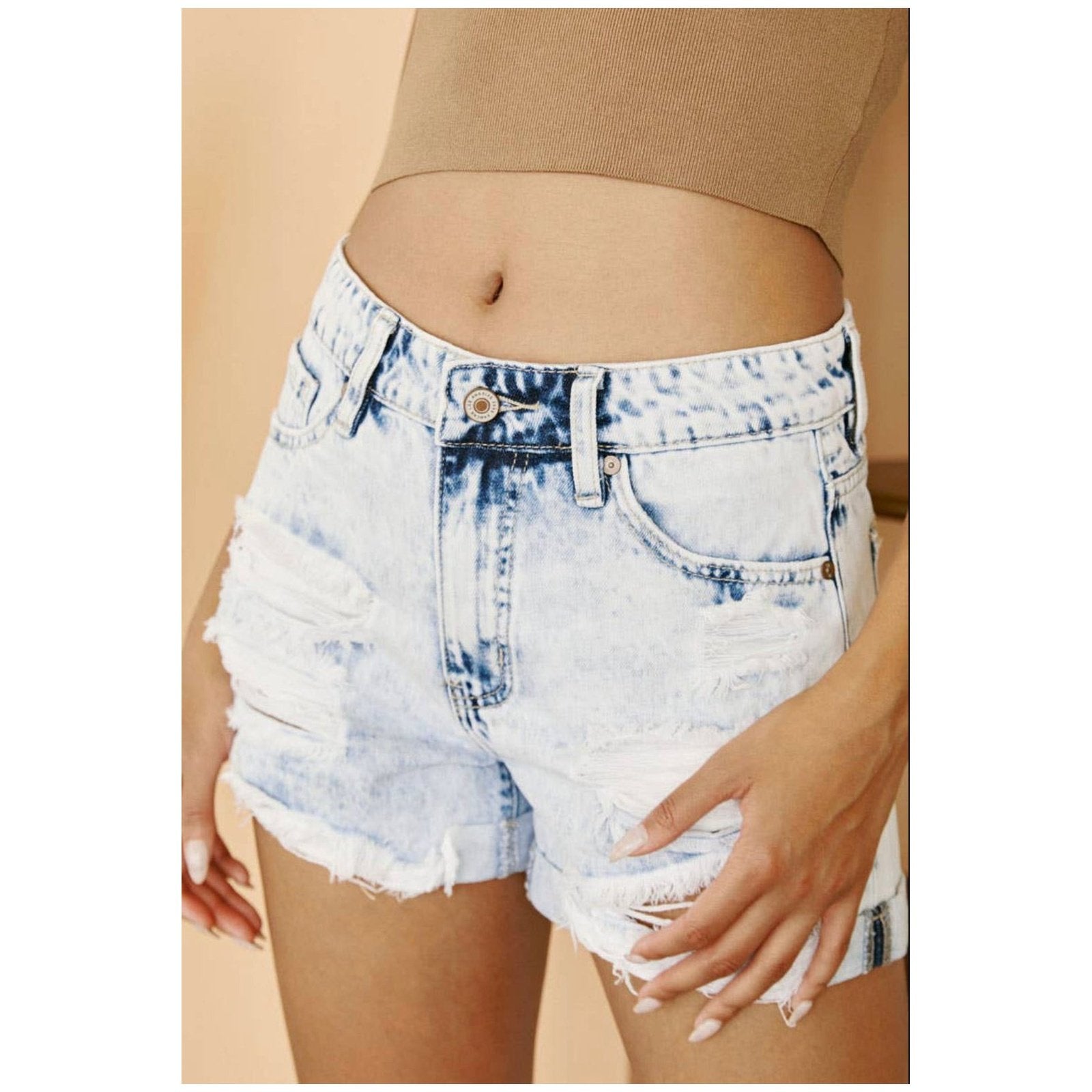 KanCan Distressed Denim Shorts