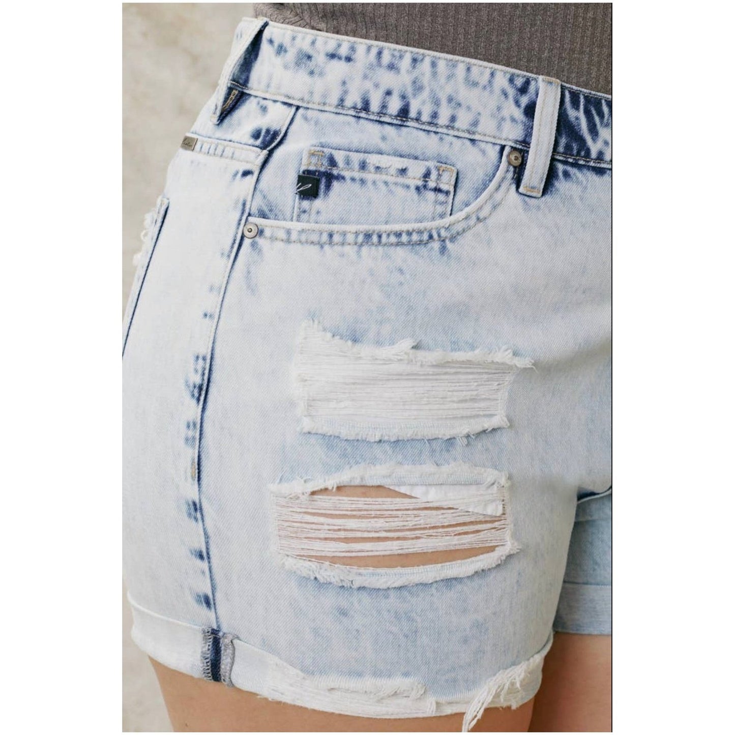 KanCan Distressed Denim Shorts