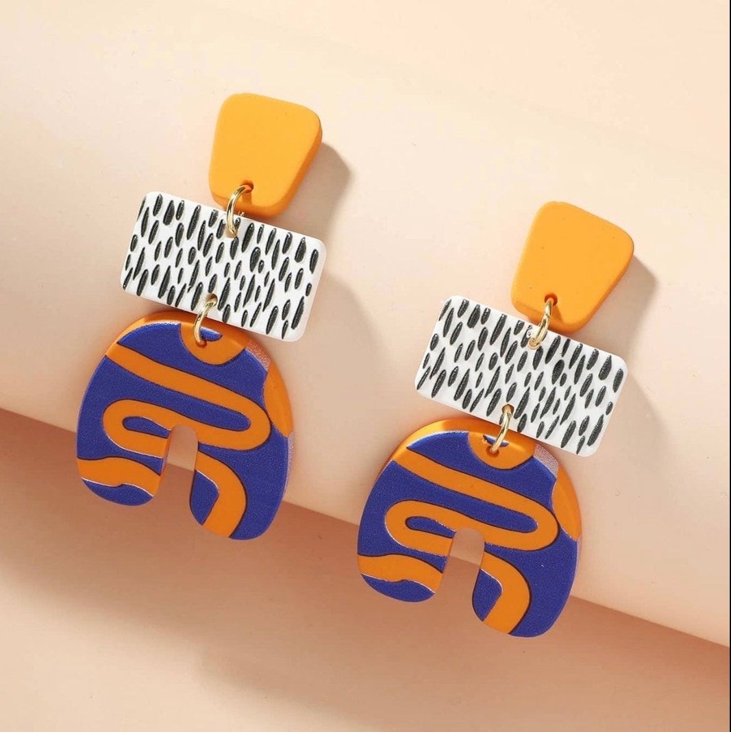 Bright Zulu Pattern Earrings