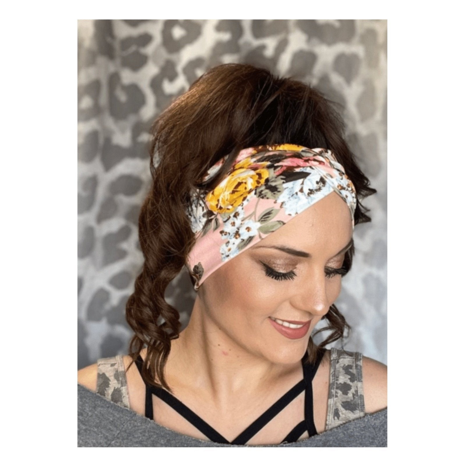 Women's Wide Headband | Pink Floral