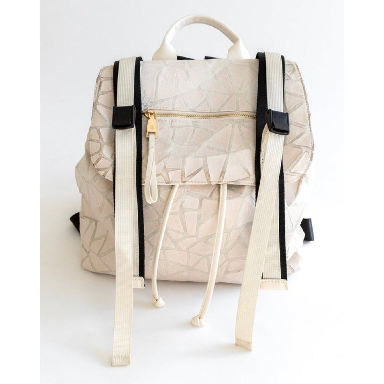 Golden Gate Backpack Purse | White Geo